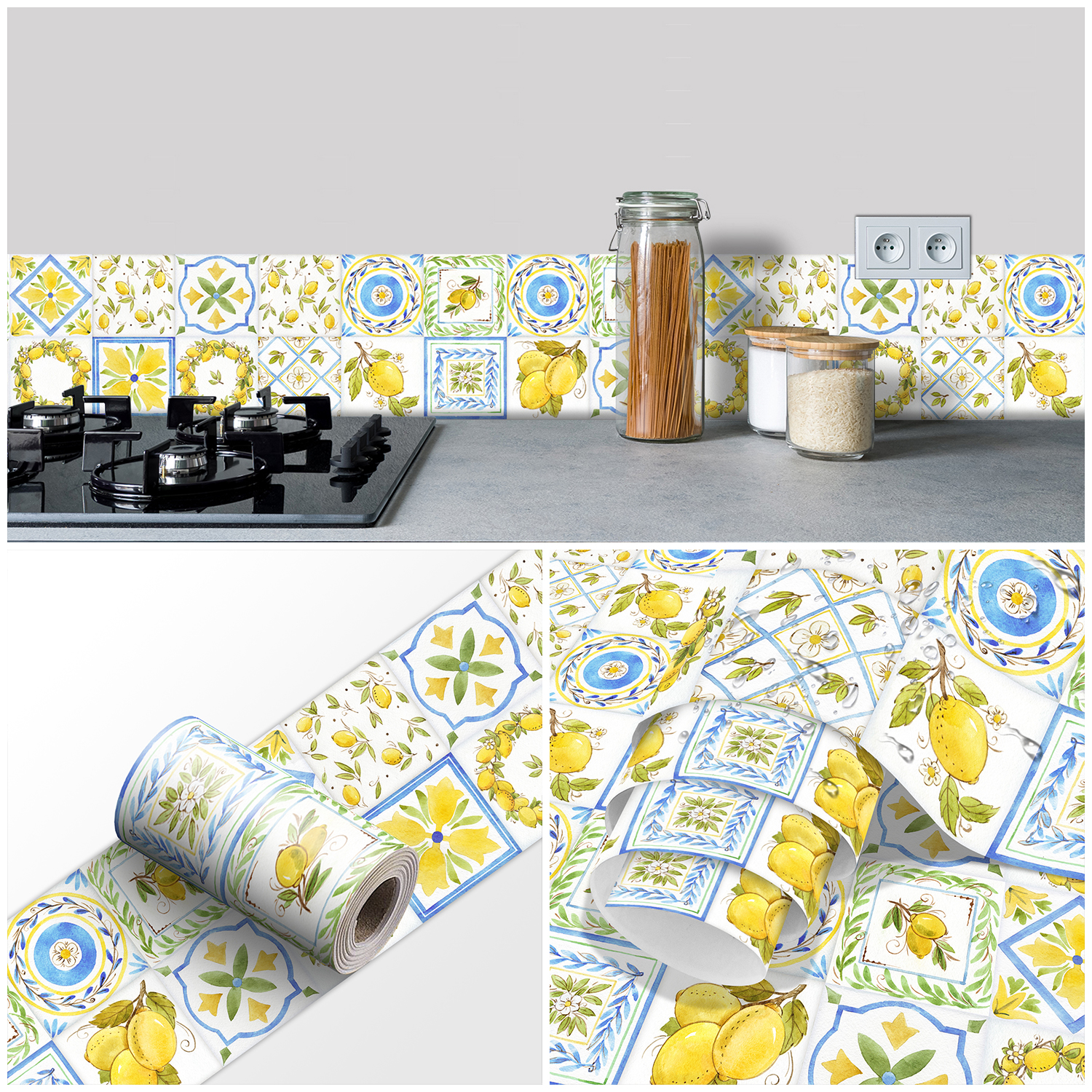 Home Bathroom Wallpaper - Fresh Style Lemon Ceramic Wall Sticker
