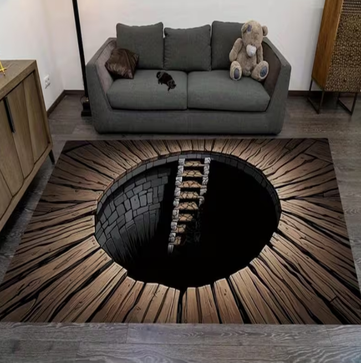 Home Goods Bathroom Decor - 3D Carpet Illusion Design with Good
