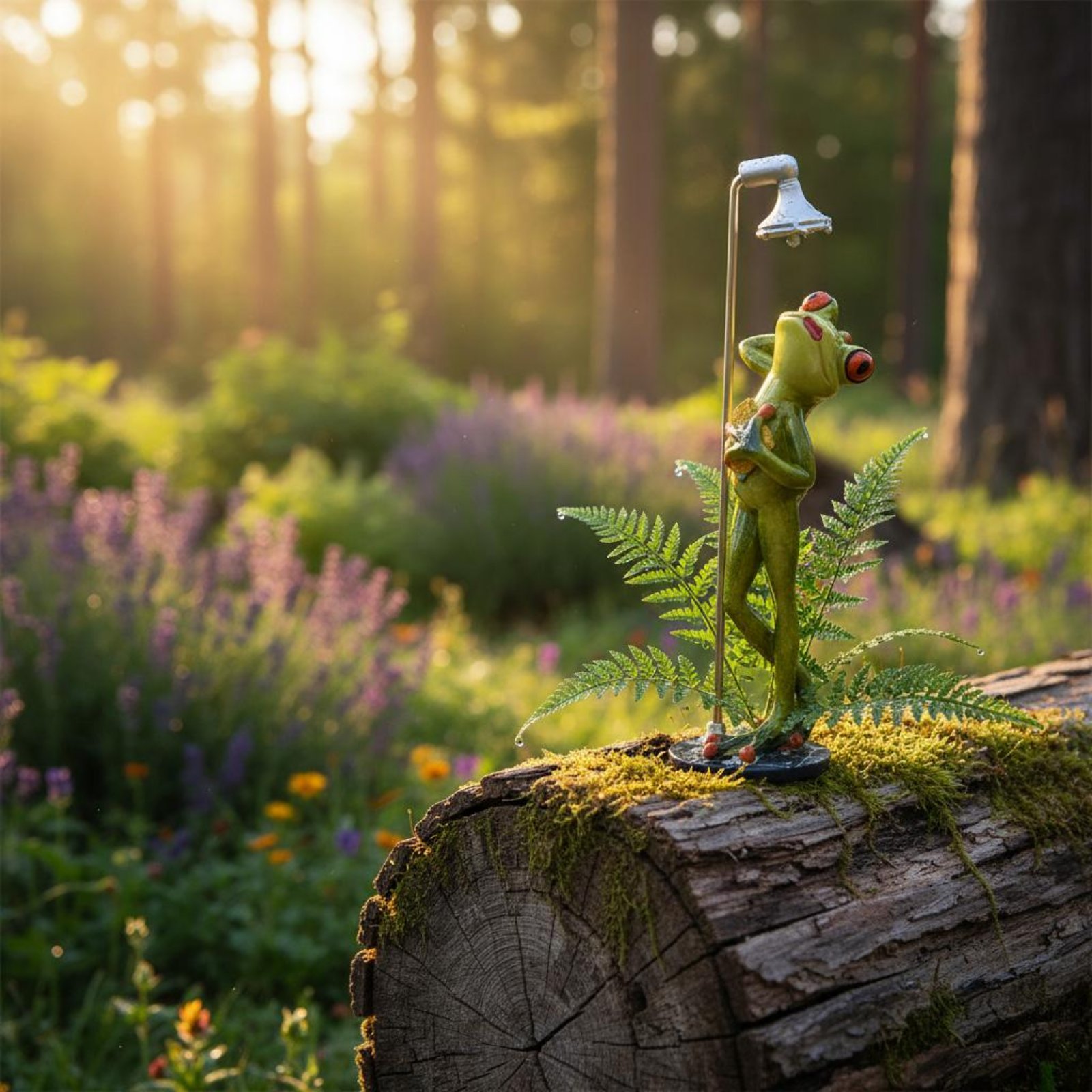 Home Bathroom Shower - Showering Frog Figurine Great Gift Bathing