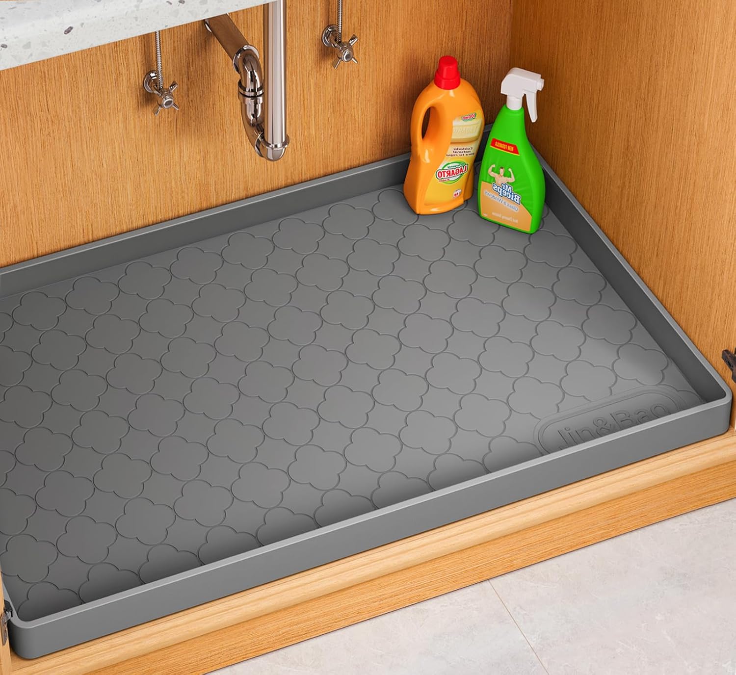 Home Essentials Bathroom Cabinet - Jin&Bao Waterproof Under Sink Mat 34