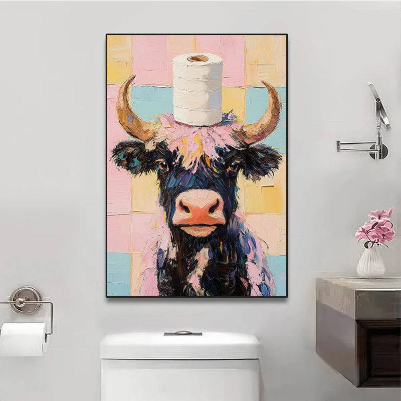 1pc frameless Toilet Paper Ani - Home Bathroom Wallpaper avis et prix