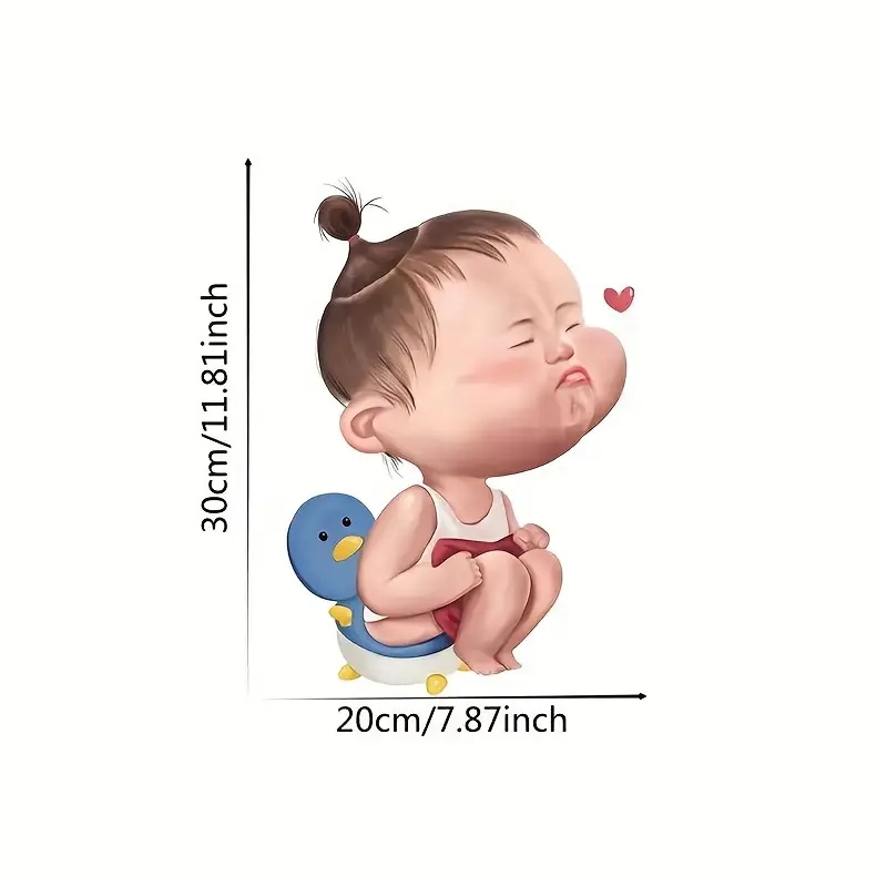 Cartoon Funny Child Toilet Sti - Home Bathroom Wallpaper avis et prix