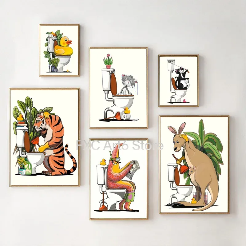 1PCS Frameless Fun Bathroom An - Home Bathroom Wallpaper avis et prix