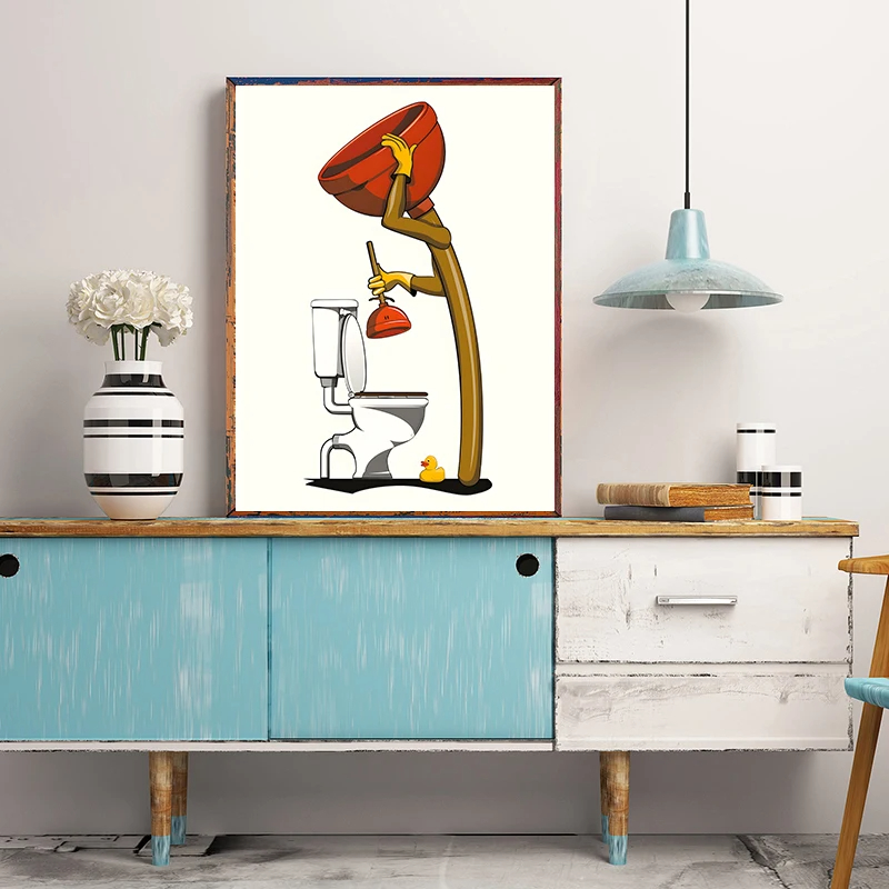 1PCS Frameless Fun Bathroom An - Home Bathroom Wallpaper avis et prix