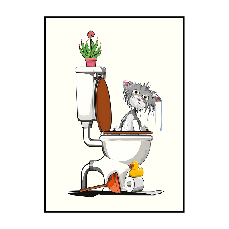 1PCS Frameless Fun Bathroom An - Home Bathroom Wallpaper avis et prix