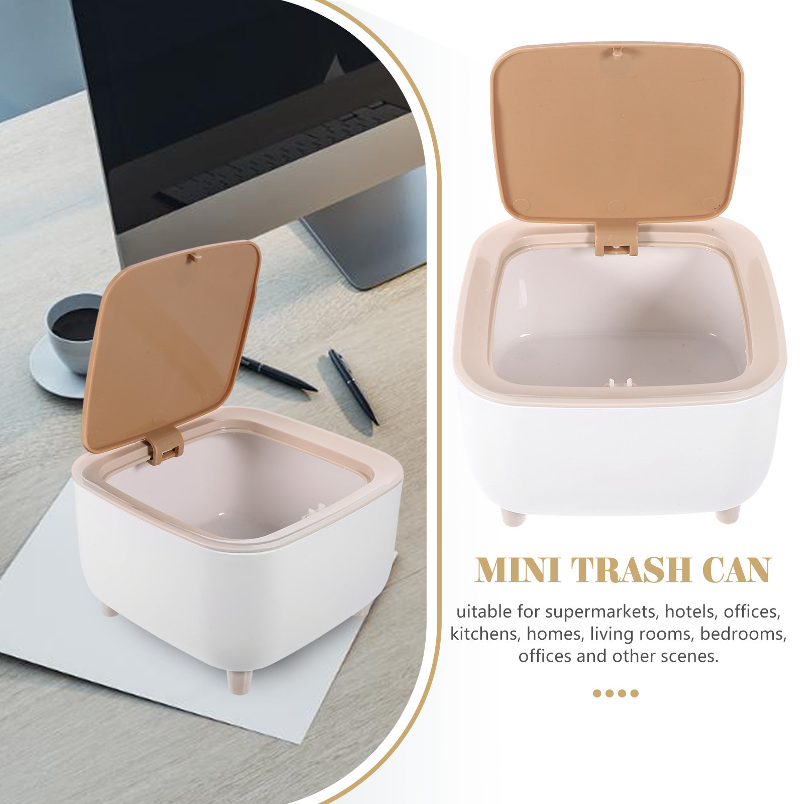 2L Compact Desk Trash Bin for  - Home Bathroom Design Simple avis et prix