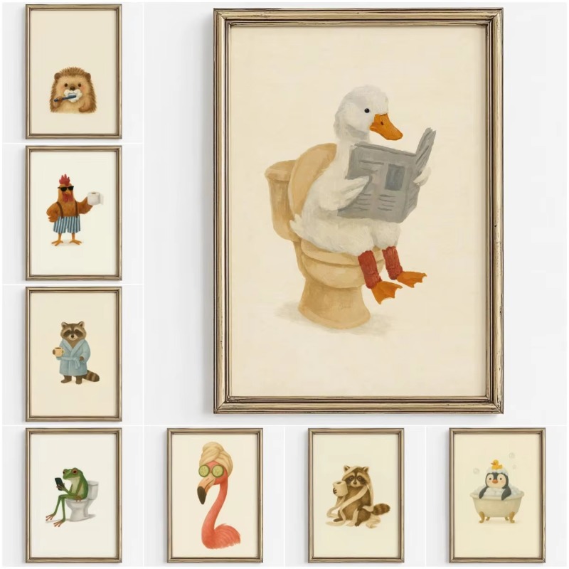 1PC Frameless Cute Animal Bubb - Home Bathroom Wallpaper avis et prix