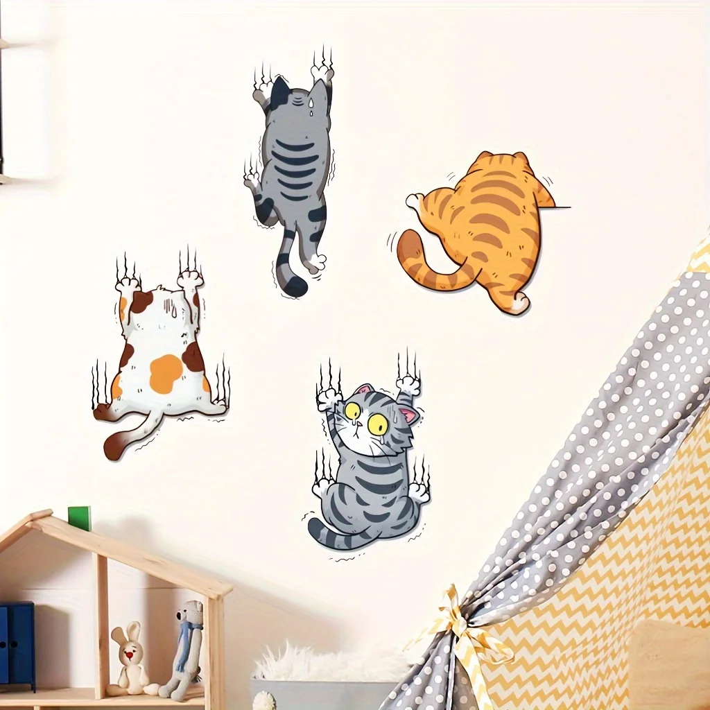 Cartoon Climbing Cat Lucky Cat - Home Bathroom Wallpaper avis et prix