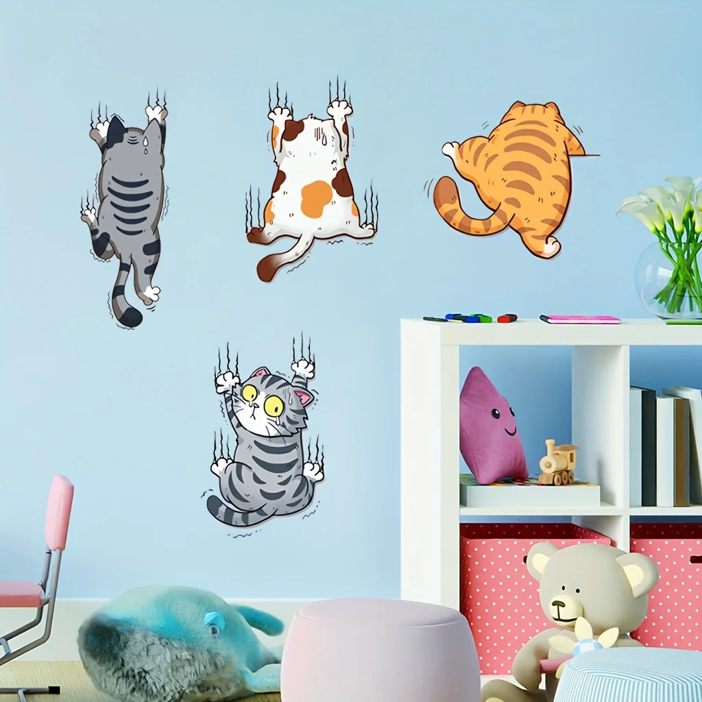 Cartoon Climbing Cat Lucky Cat - Home Bathroom Wallpaper avis et prix