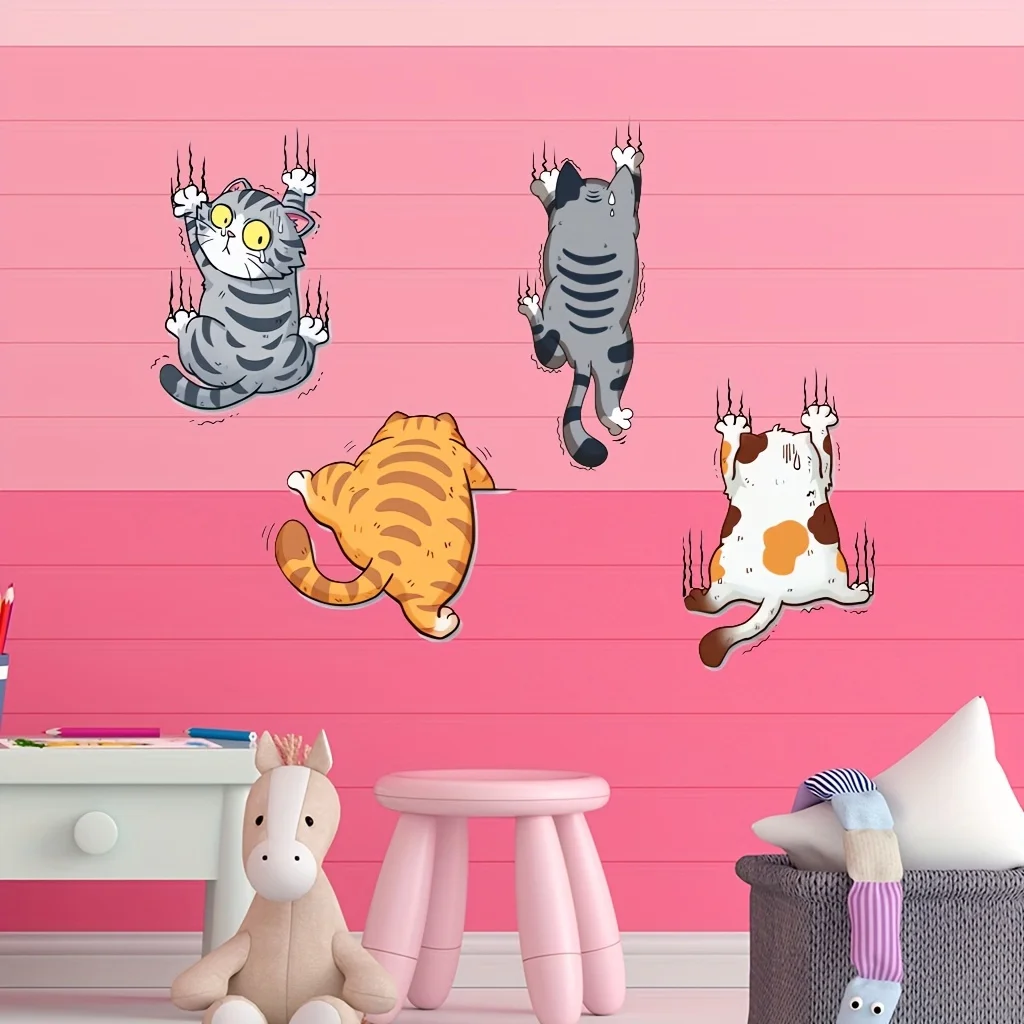 Cartoon Climbing Cat Lucky Cat - Home Bathroom Wallpaper avis et prix