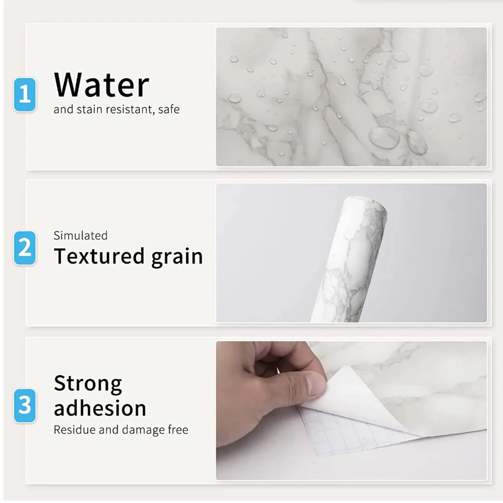 Marble Vinyl Self Adhesive Wal - Home Bathroom Wallpaper avis et prix