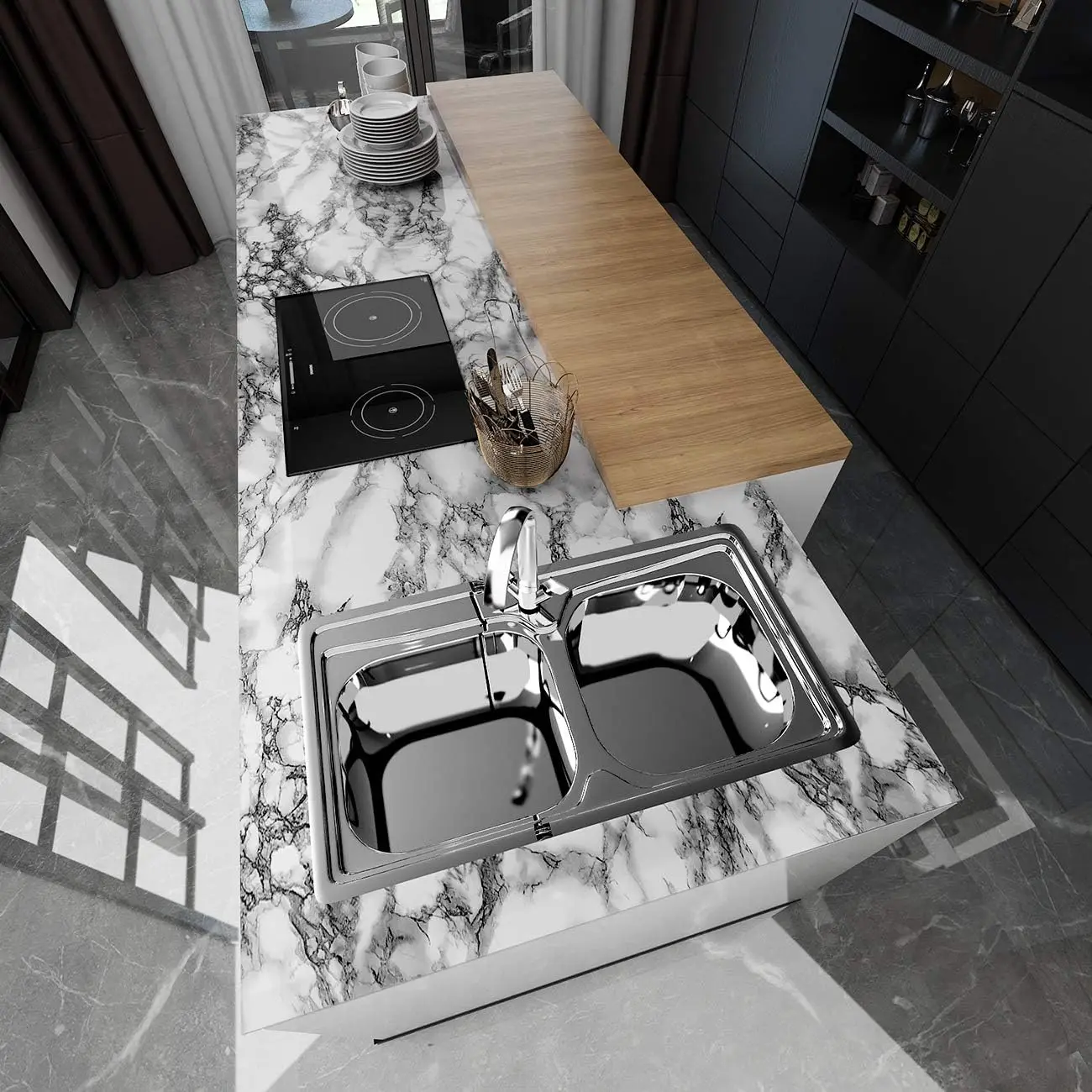Marble Vinyl Self Adhesive Wal - Home Bathroom Wallpaper avis et prix