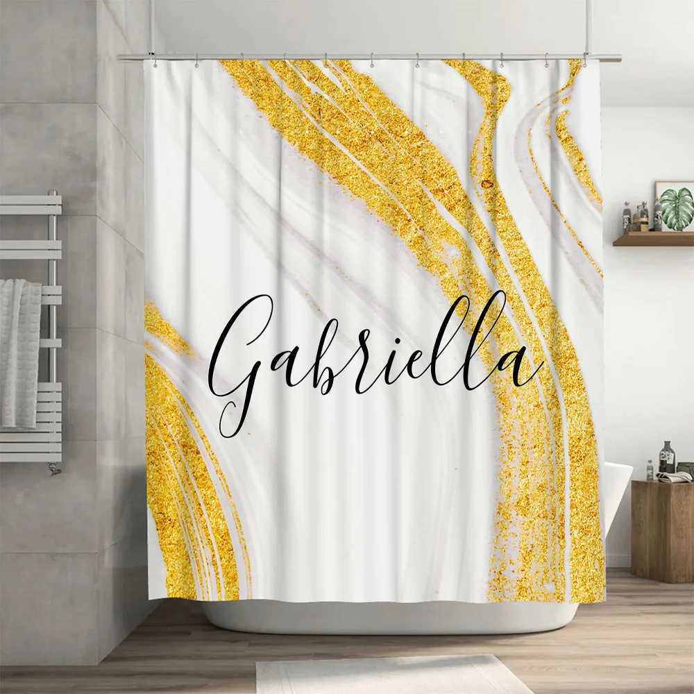 Gold Marble Shower Curtain Per - Home Bathroom Name avis et prix