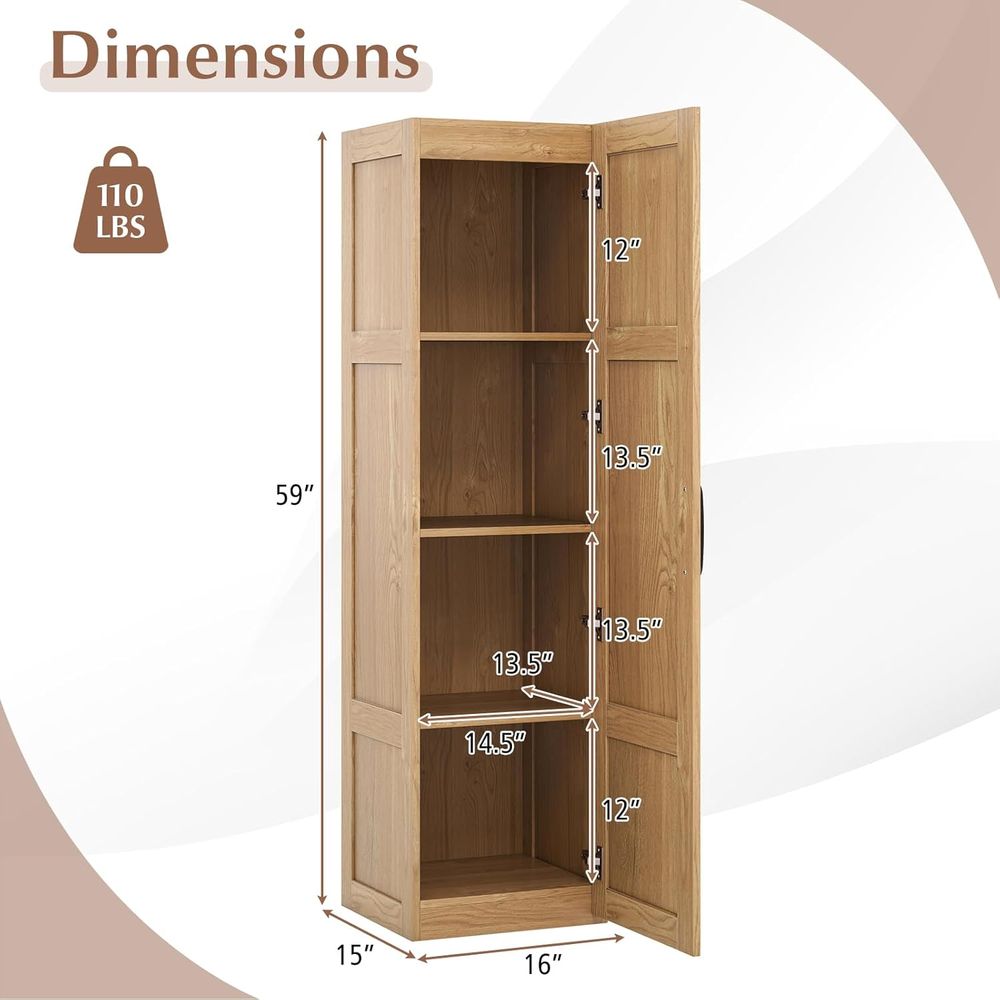 Oak Tall Slimline Bathroom Cab - Home Essentials Bathroom Cabinet avis et prix