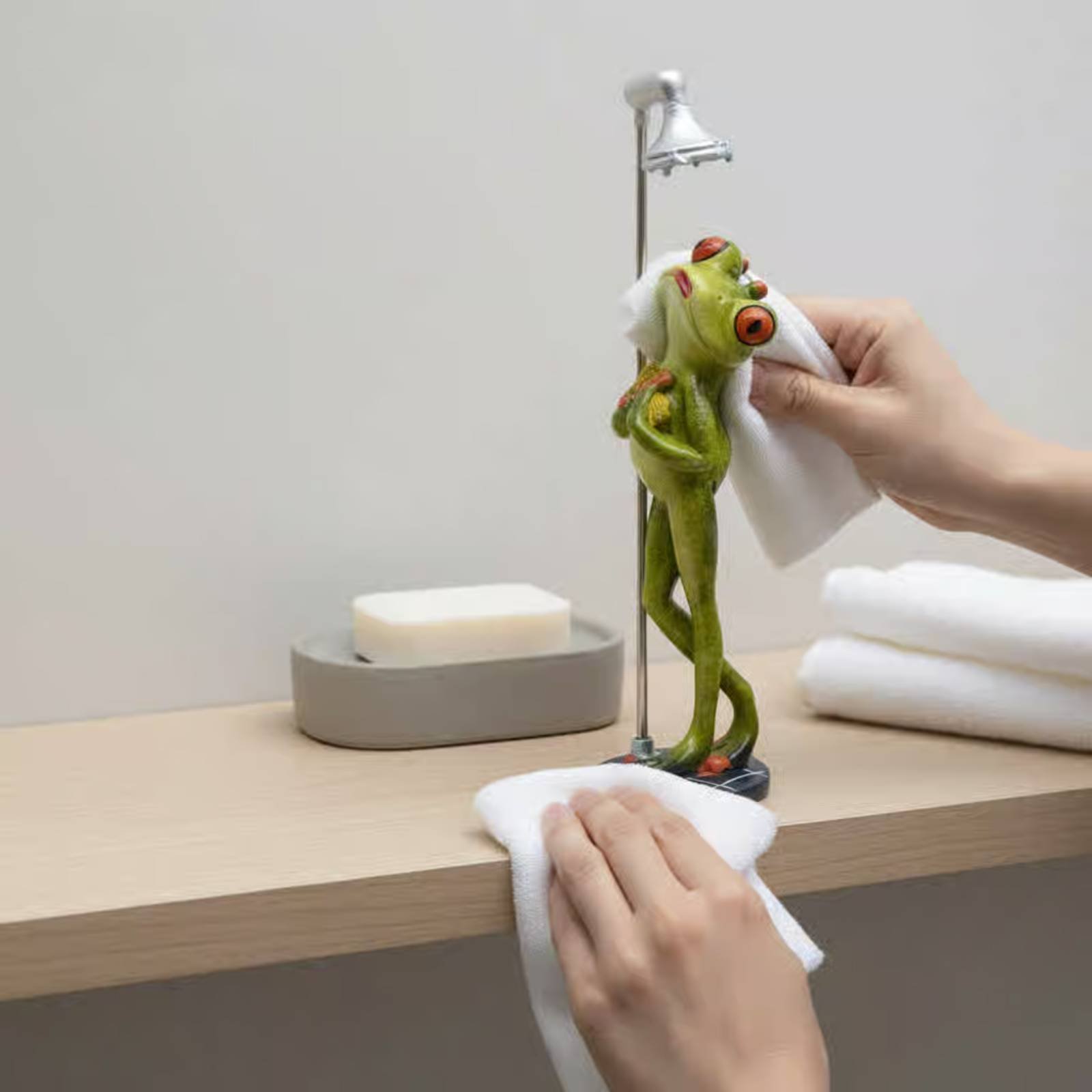 Showering Frog Figurine Novelt - Home Bathroom Shower avis et prix