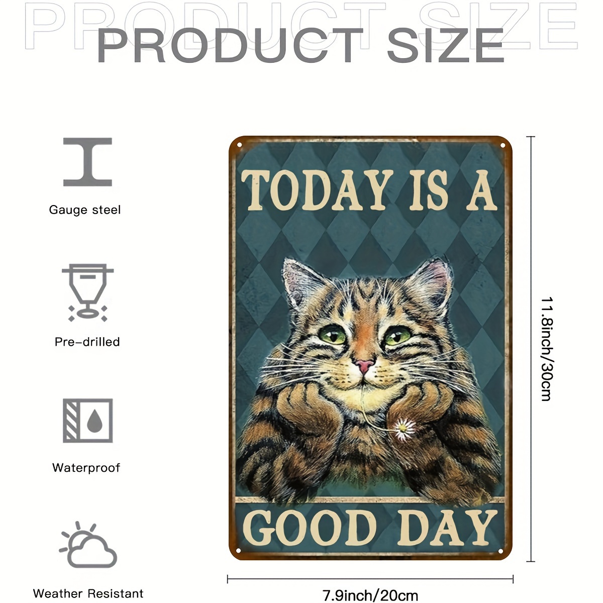 A Metal Tin Sign (8''x12''/20c - Home Goods Bathroom Decor avis et prix
