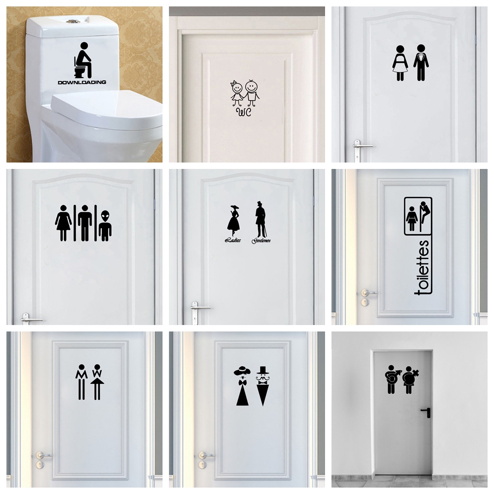 1 pc Cartoon Style Toilet and  - Home Bathroom Wallpaper avis et prix