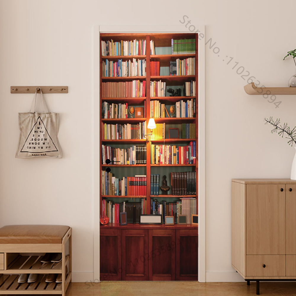 Girl Shadow Wooden Doors Vinyl - Home Bathroom Wallpaper avis et prix