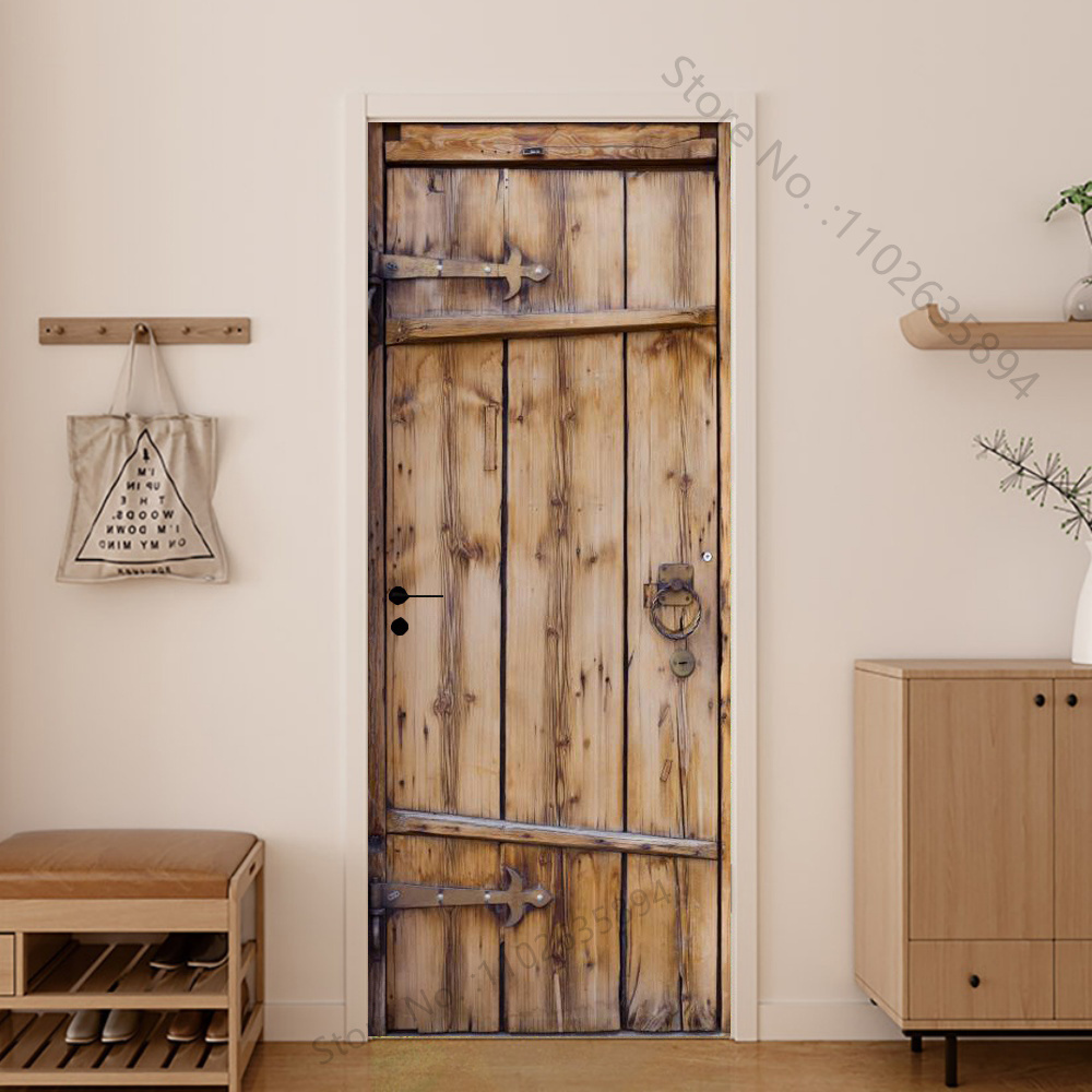 Girl Shadow Wooden Doors Vinyl - Home Bathroom Wallpaper avis et prix