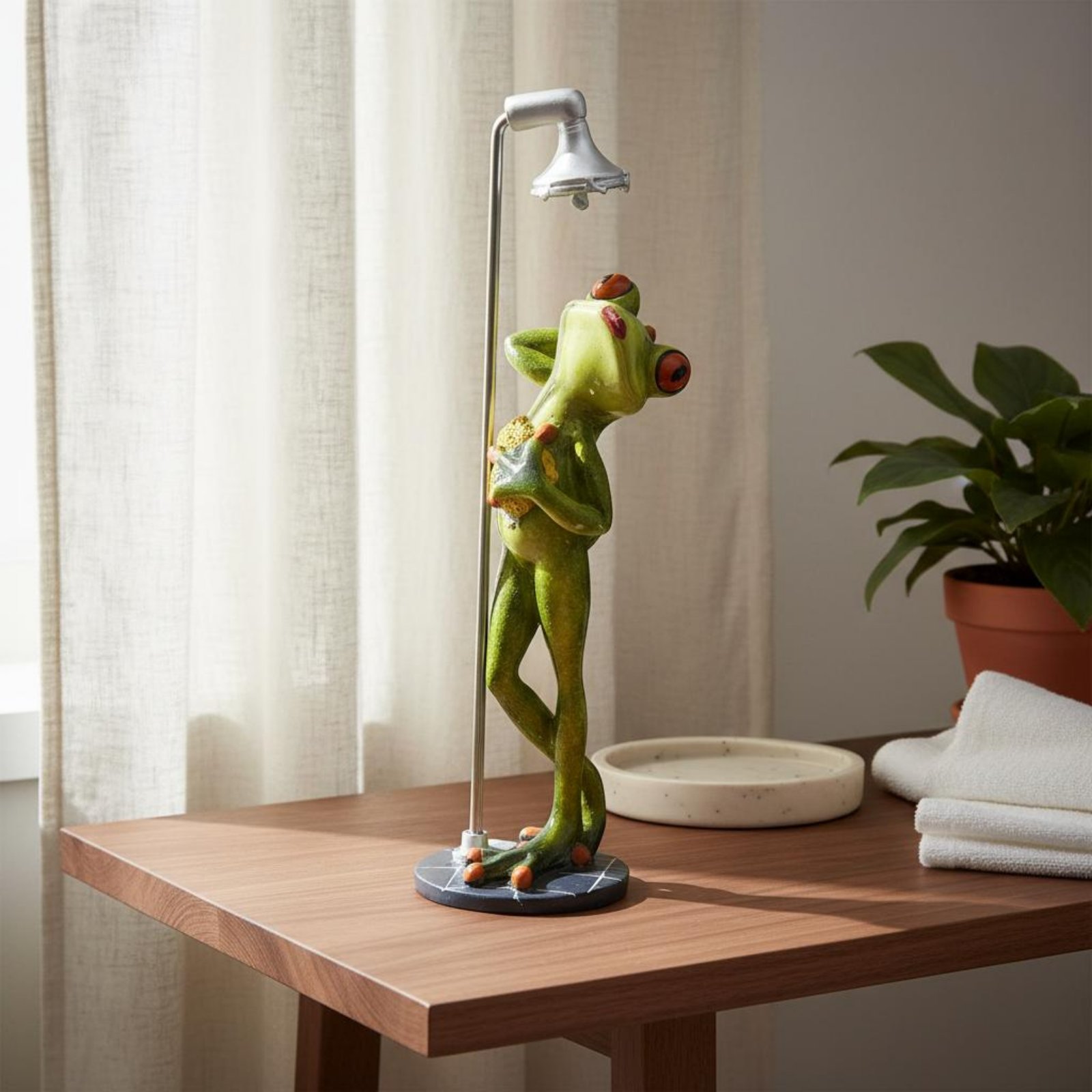 Showering Frog Figurine Great  - Home Bathroom Shower avis et prix