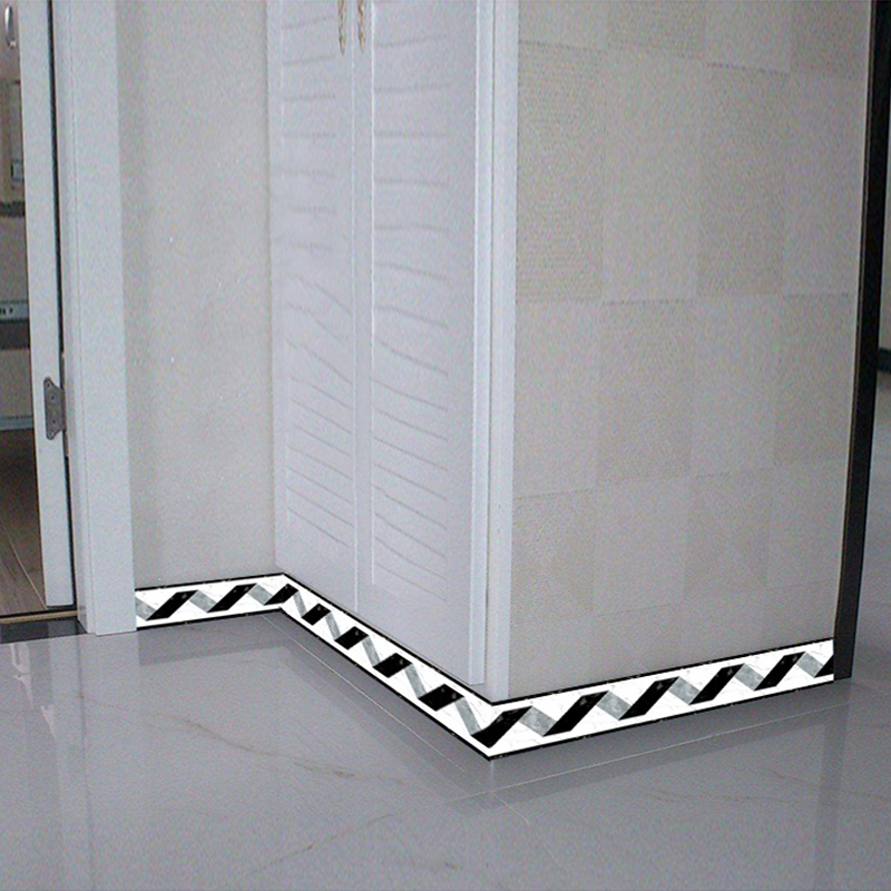 Black White Stripe Baseboard W - Home Bathroom Wallpaper avis et prix