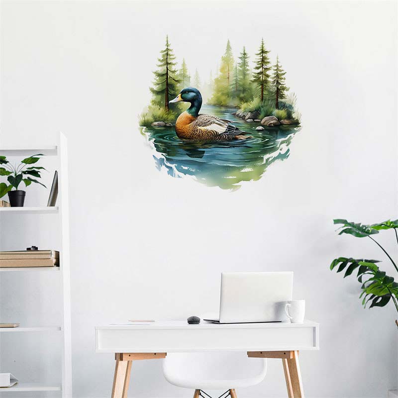 Cute Colorful  Swimming Duck W - Home Bathroom Wallpaper avis et prix
