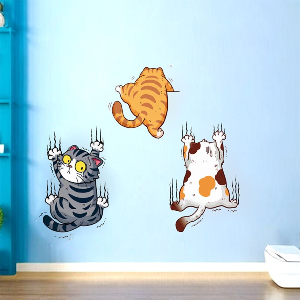 3 PCS/SET Cute Cat Wall Sticke - Home Bathroom Wallpaper avis et prix