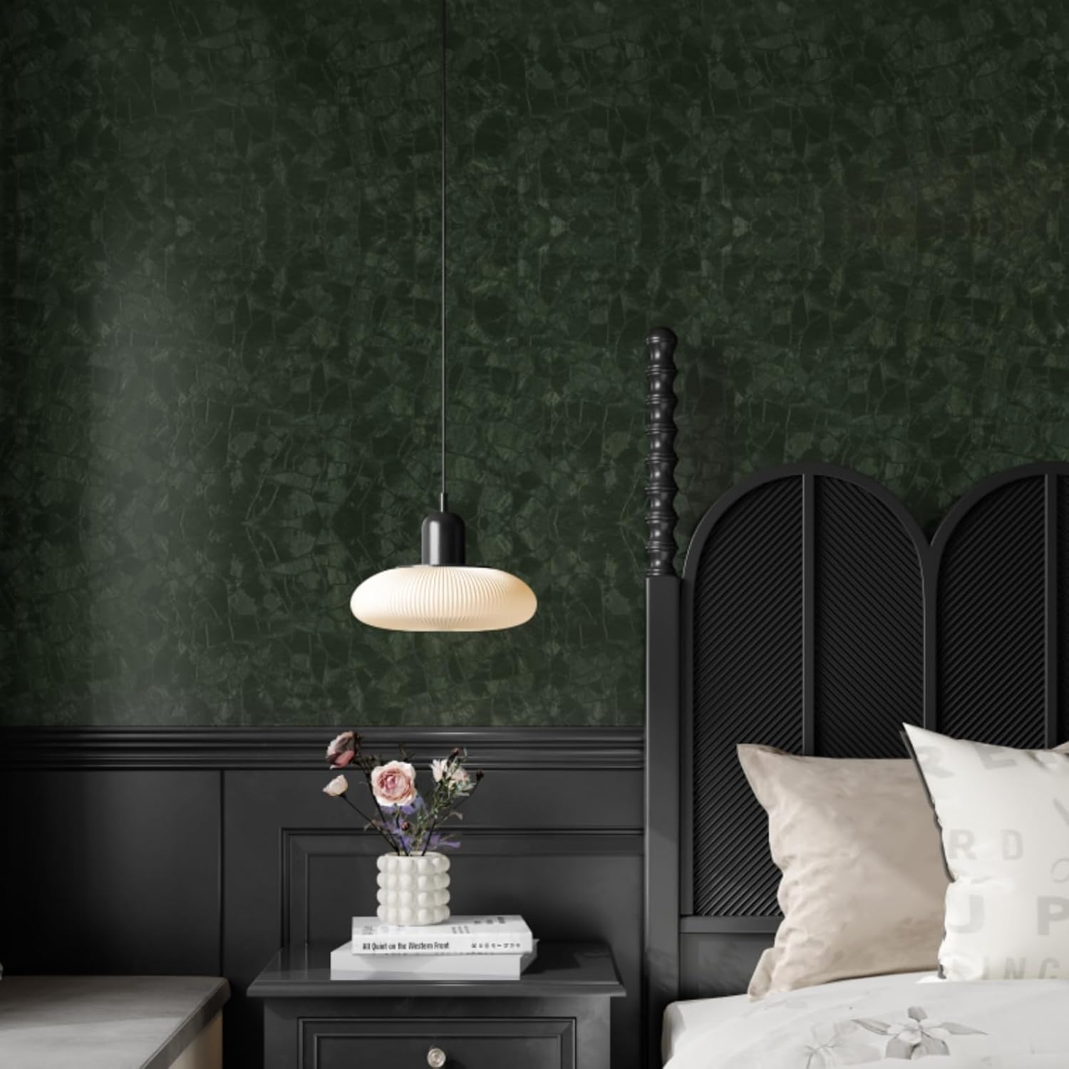 Dark Green Peel and Stick Wall - Home Bathroom Wallpaper avis et prix