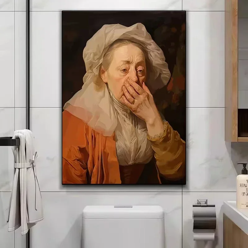 Funny Mona Lisa Wearing Pearls - Home Bathroom Wallpaper avis et prix